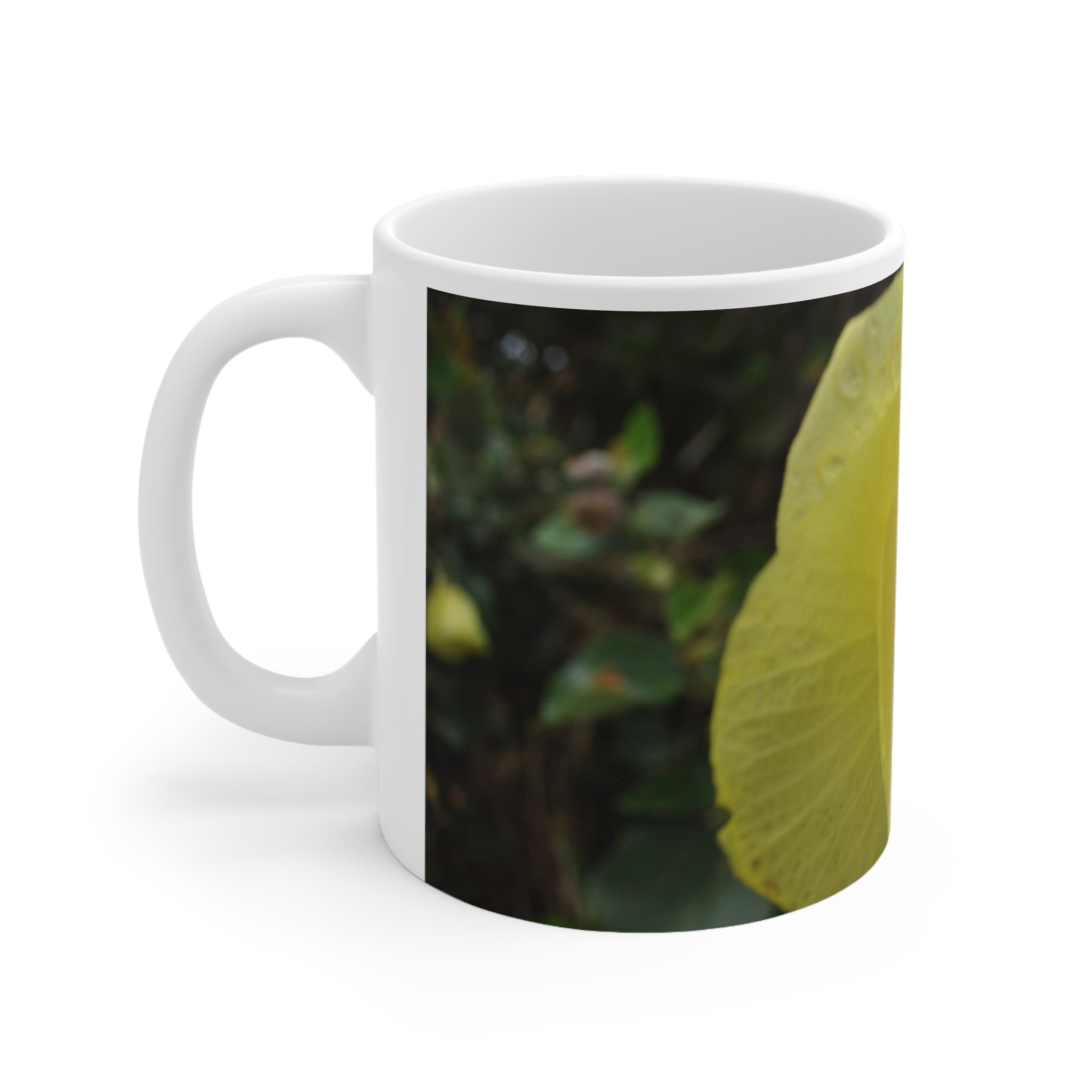 Botanical Yellow Poppy Flower Ceramic Mug - 11oz Coffee Cup for Nature Lovers